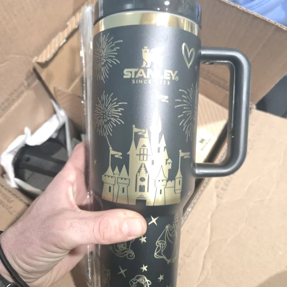 Stanley Black and Gold Travel Mug - Picture 1 of 3